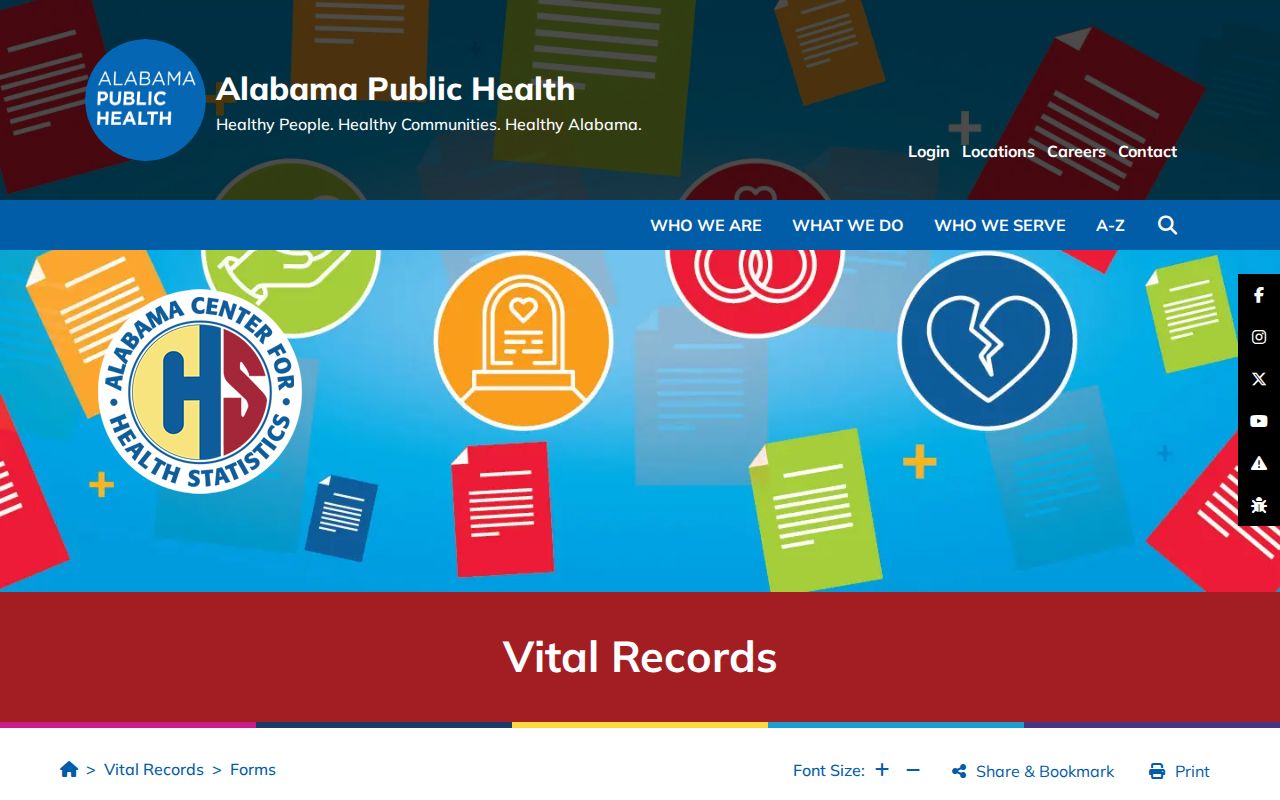 Huntsville residents directory Alabama vital records forms
