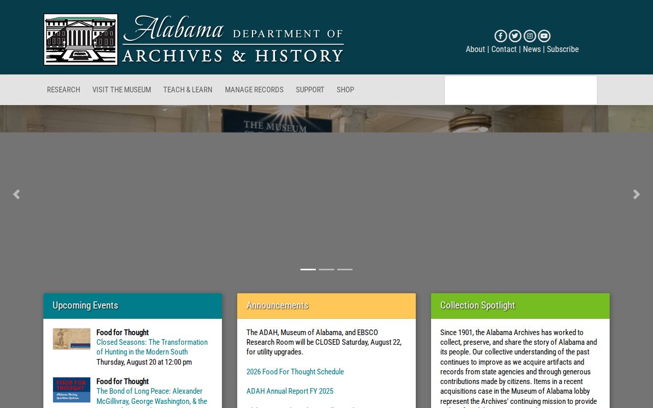 Huntsville previous residents research through the Alabama Archives search