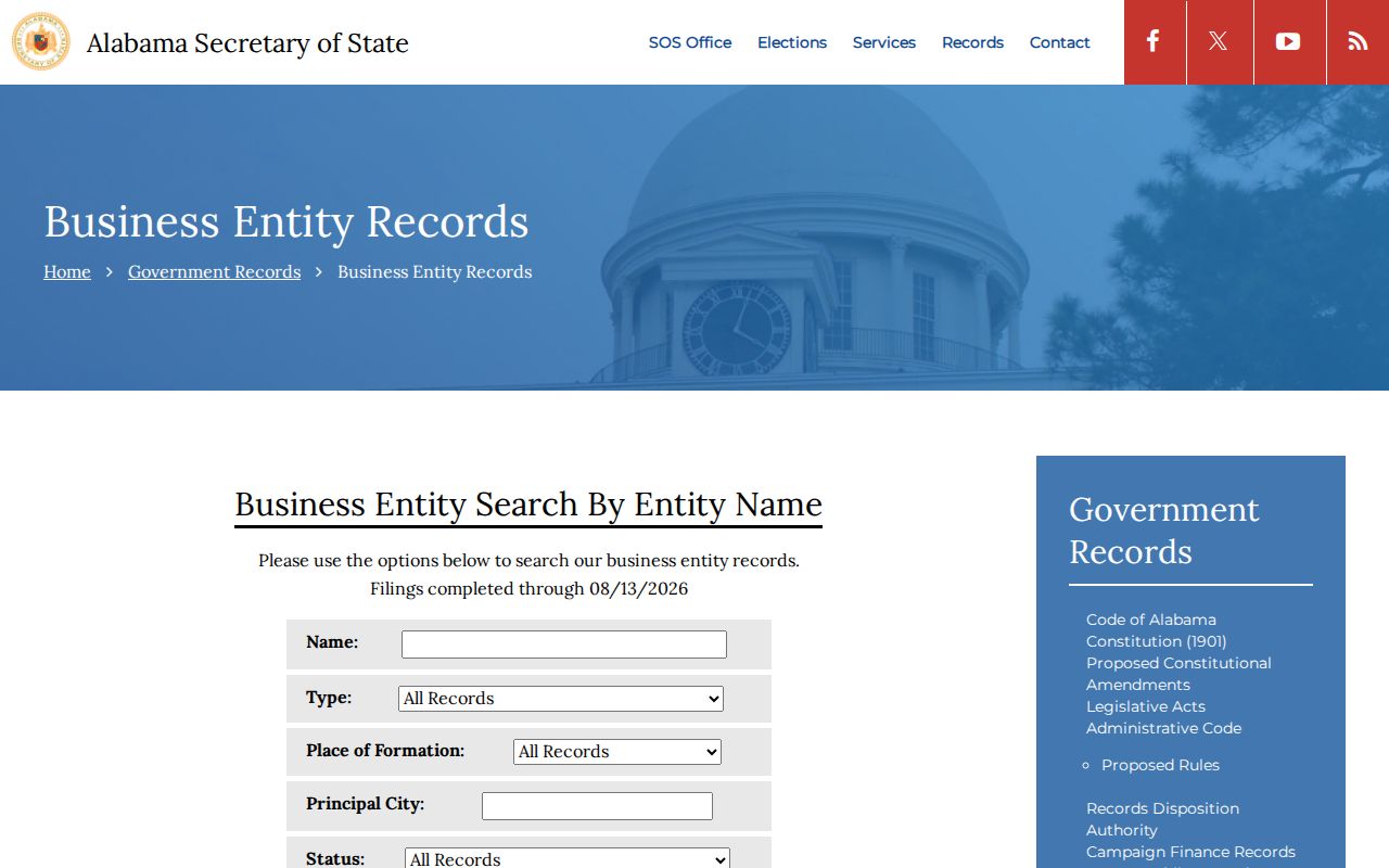 Huntsville resident lookup Alabama business entity search